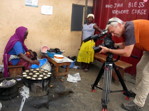 carl filming pounded rice pancake